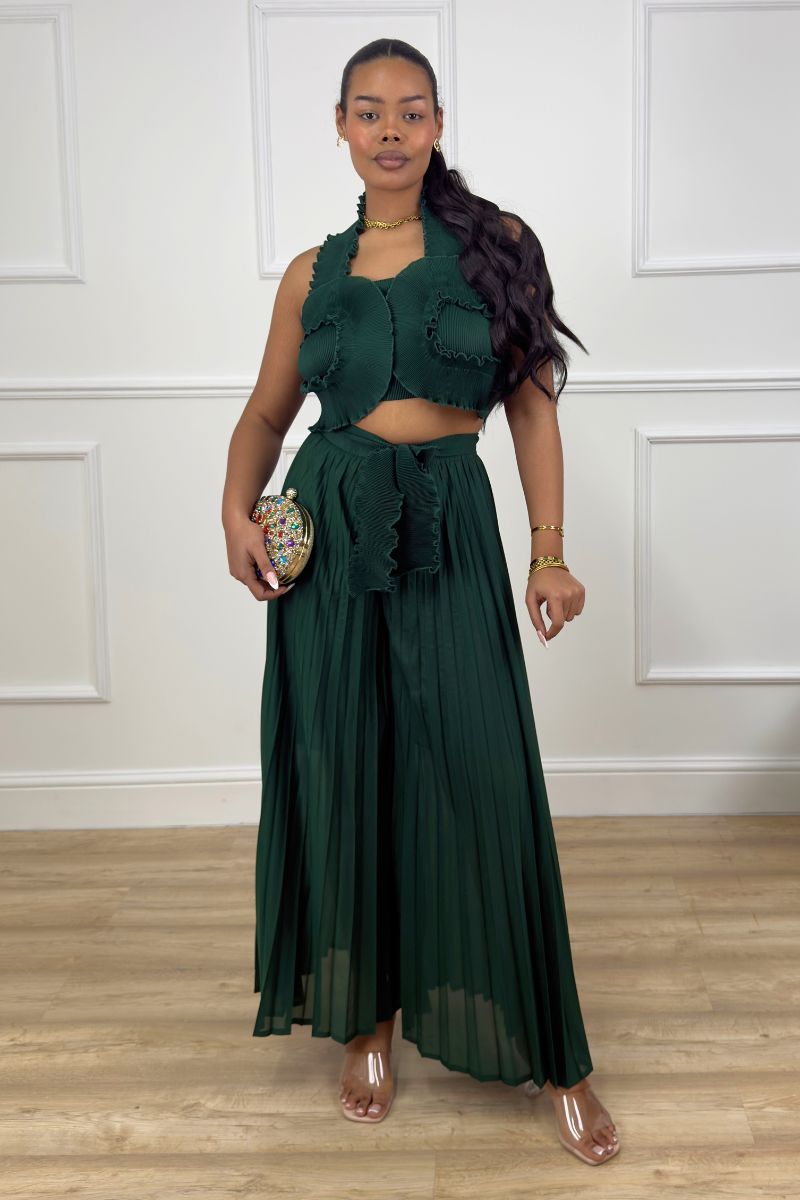 SANDRA PLEATED TROUSERS SET WITH BELT