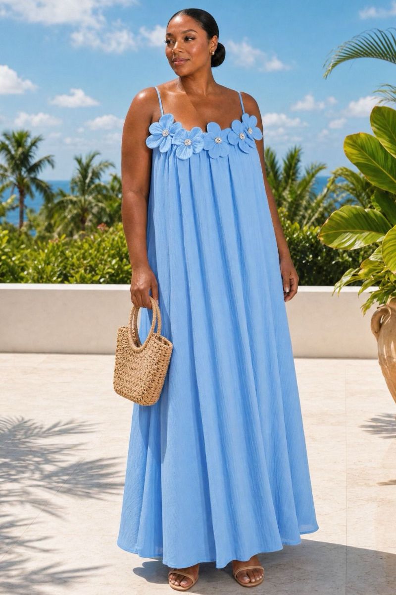 Floral Maxi Dress - Blue