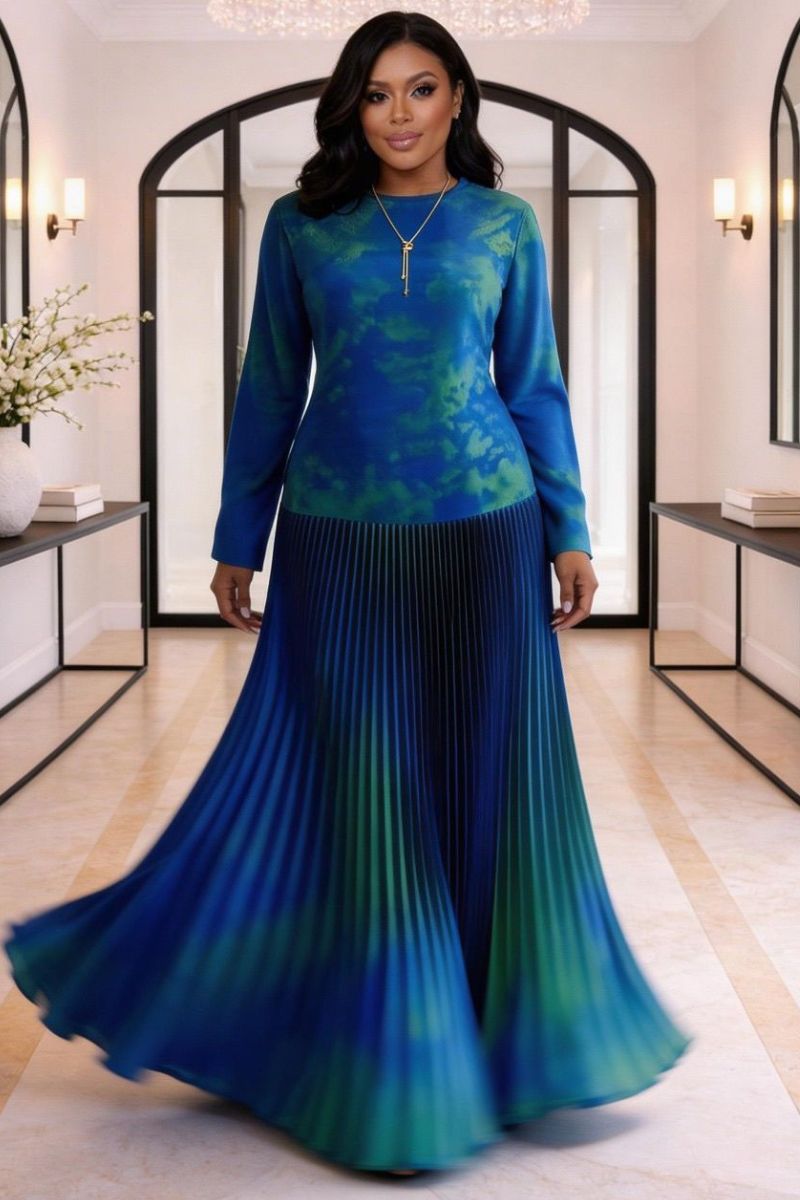 Tessy Flowing Maxi Dress - Blue