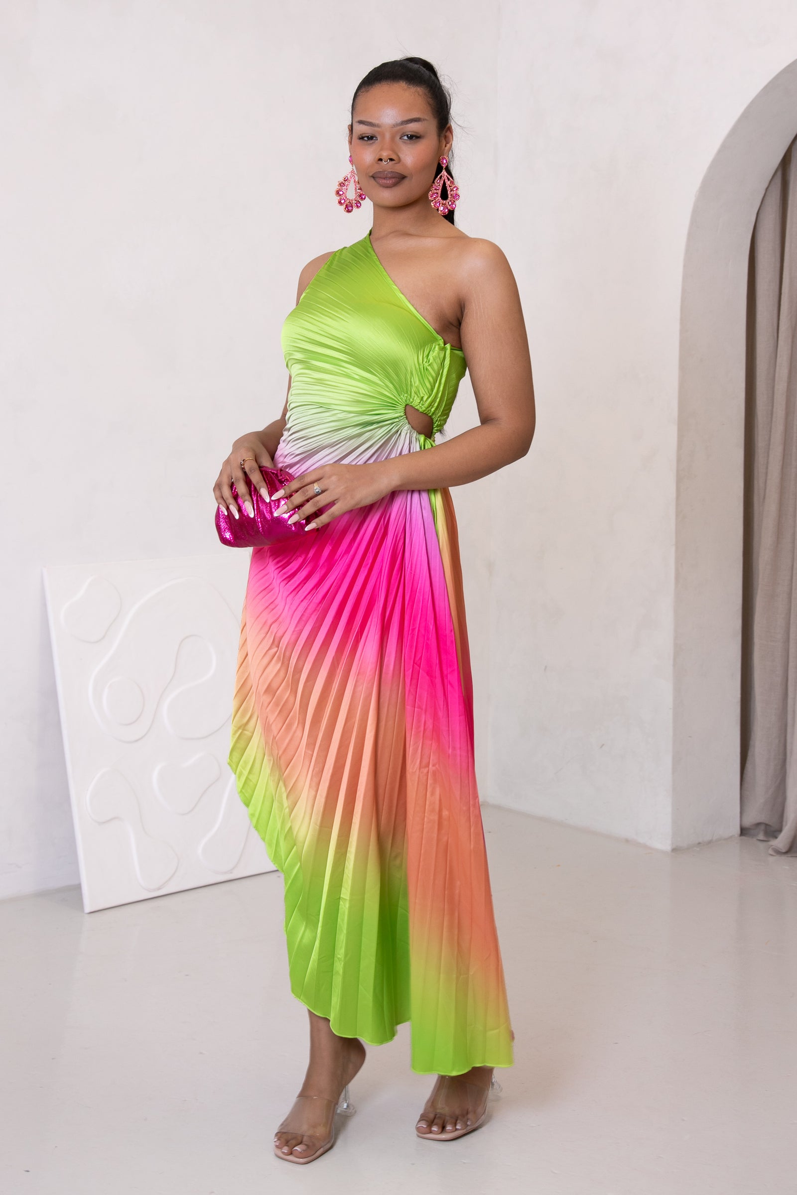 Misha Ombre Pleated Dress