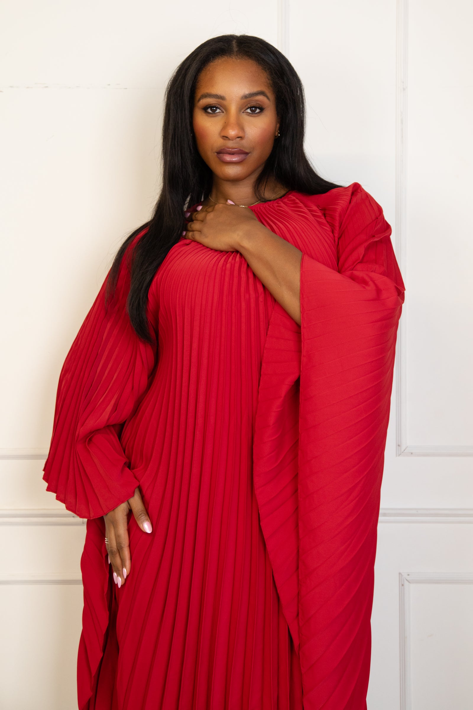 DARA BATWING DRESS - RED