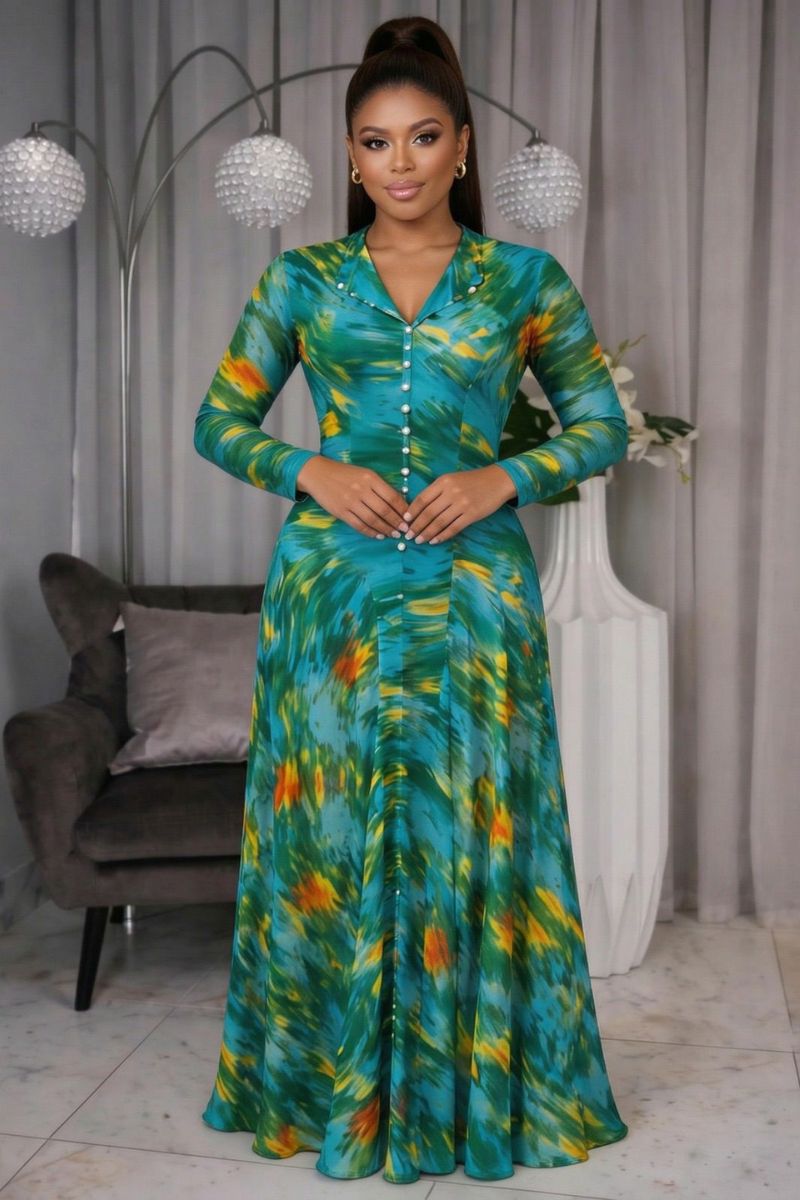 Naomi Elegant Mesh Maxi Dress