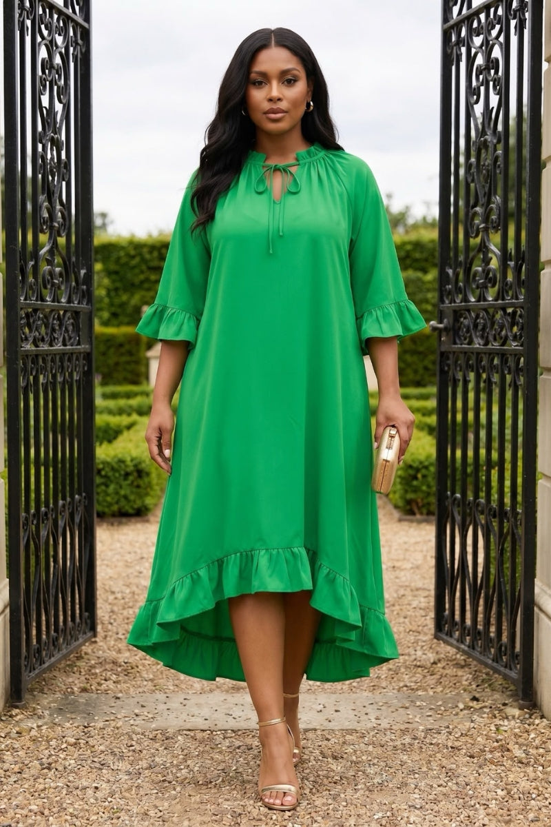 Kelly Green Ruffle Dress