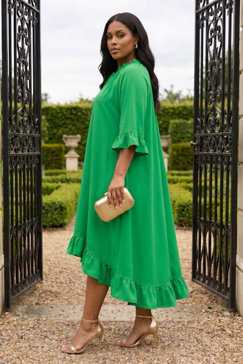 Kelly Green Ruffle Dress
