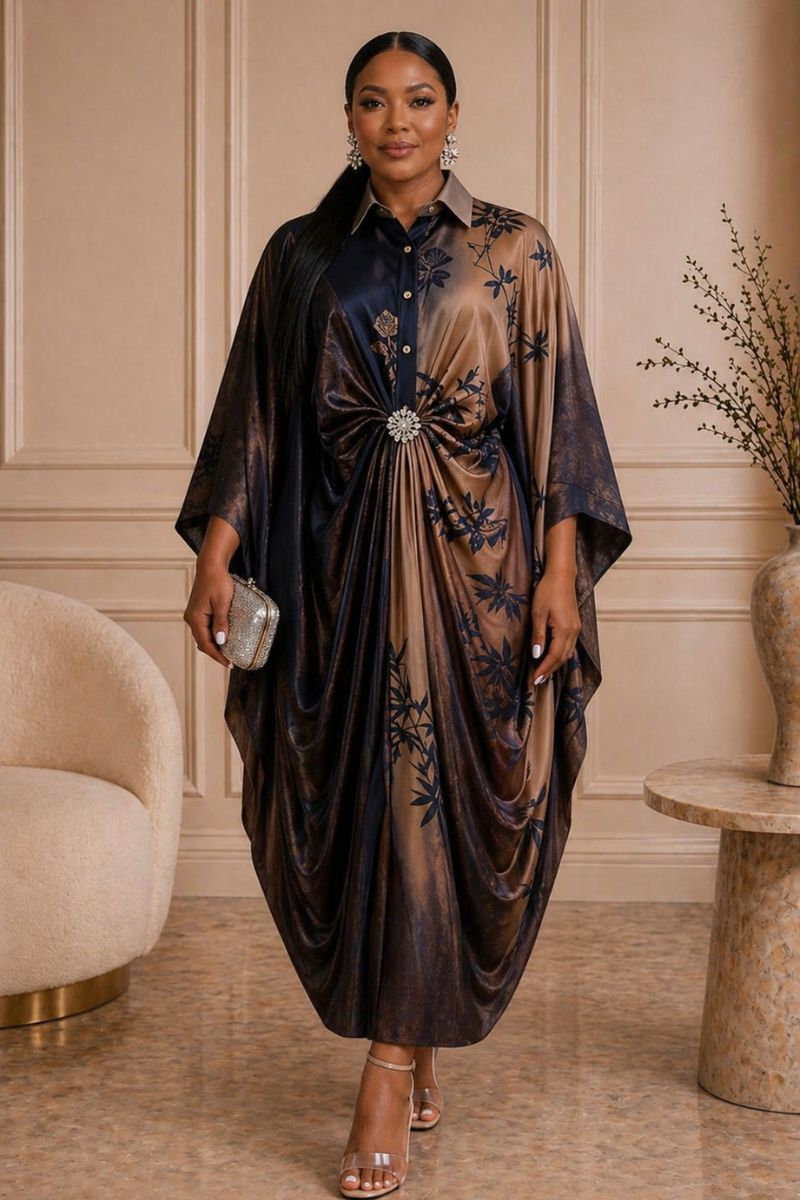 Queen Sheeba Draped Kaftan Dress