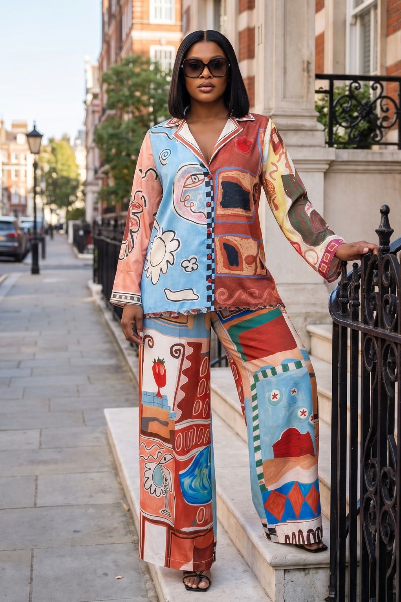 Riviera Trousers Co-ord Set - Brown