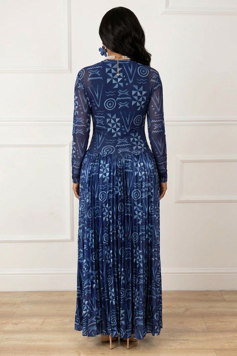 THE AZURE ILLUSION MESH GOWN