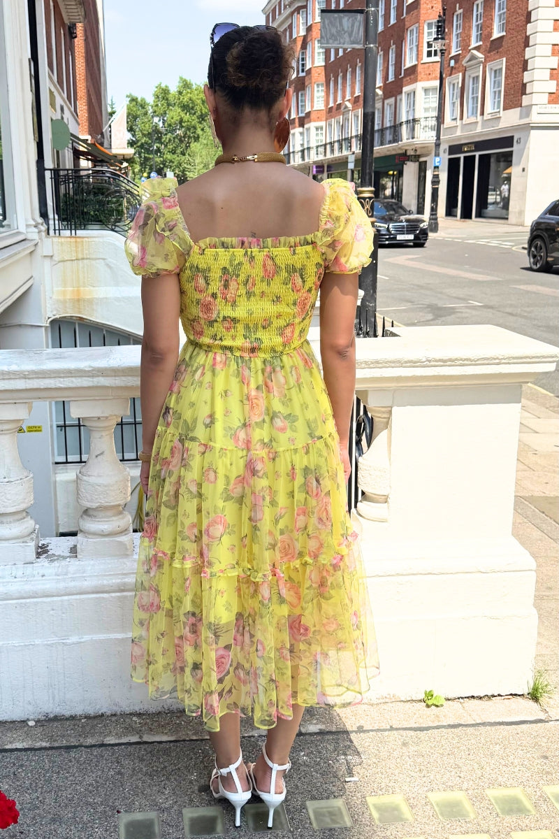 LILY FLORAL DRESS - YELLOW