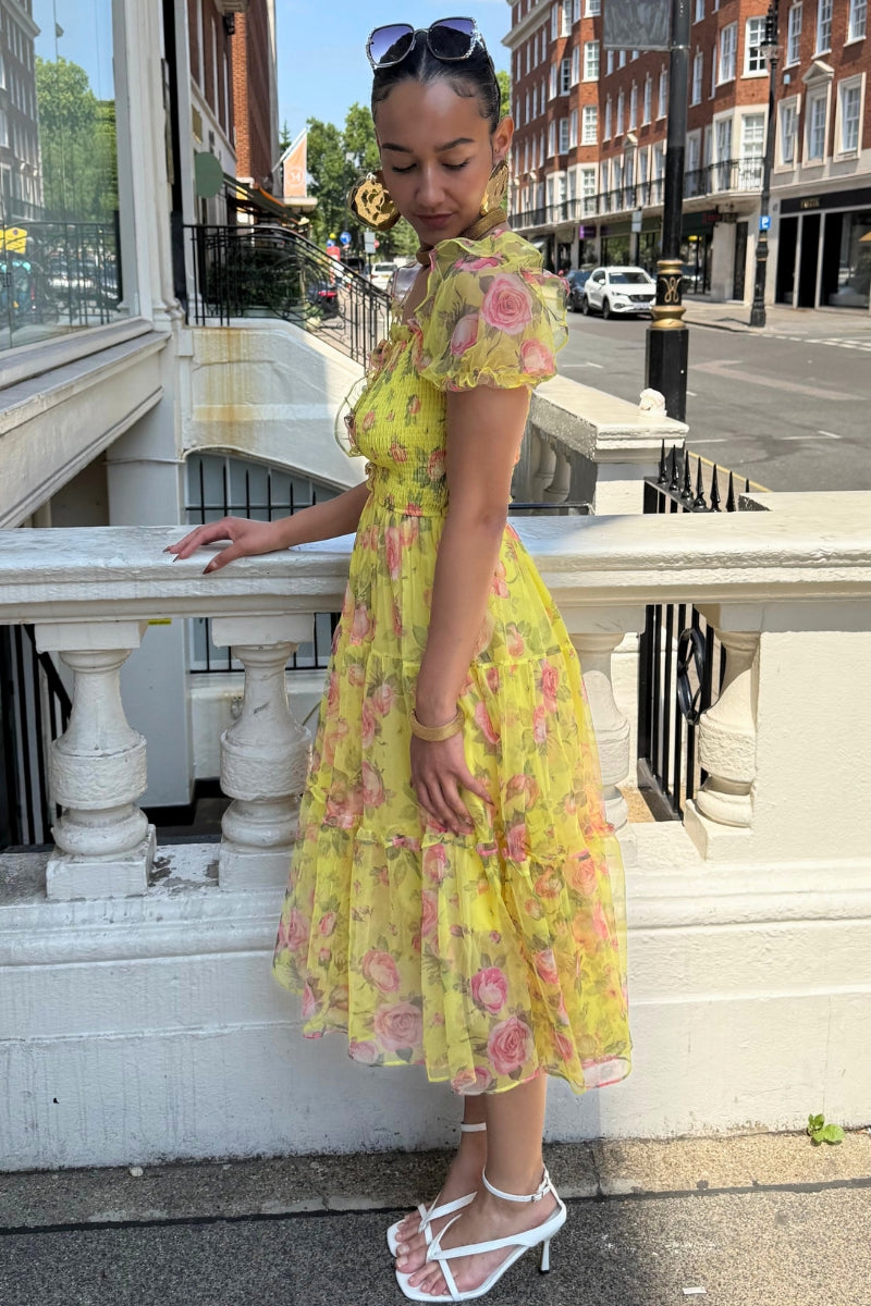 LILY FLORAL DRESS - YELLOW