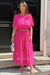 FUCHSIA PLEATED SKIRT SET