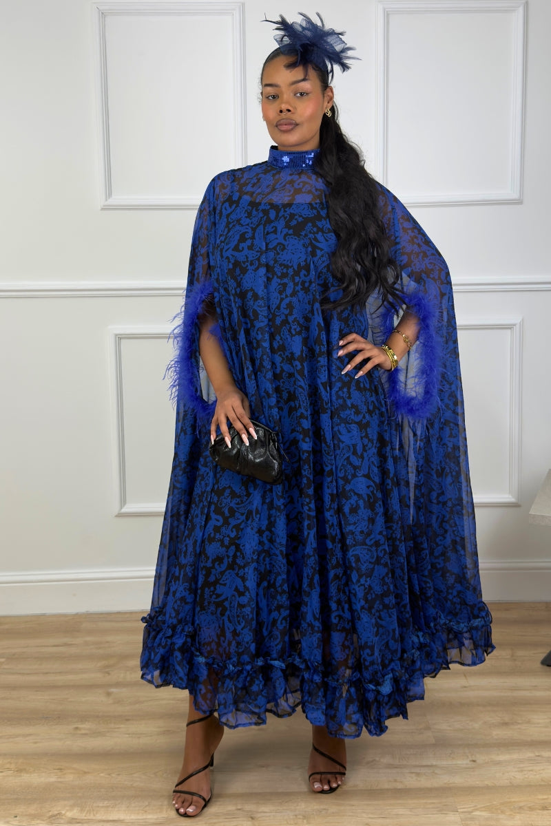 REGAL GRACE 2 PCS DRESS - BLUE