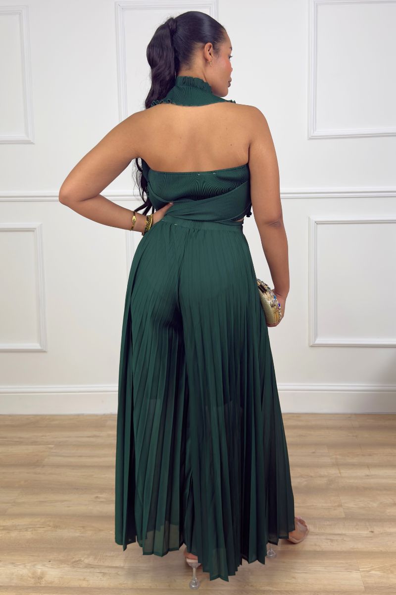 SANDRA PLEATED TROUSERS SET WITH BELT