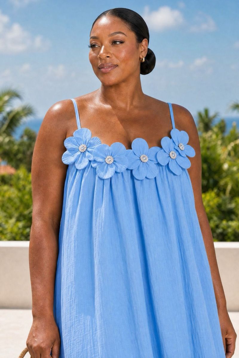 Floral Maxi Dress - Blue