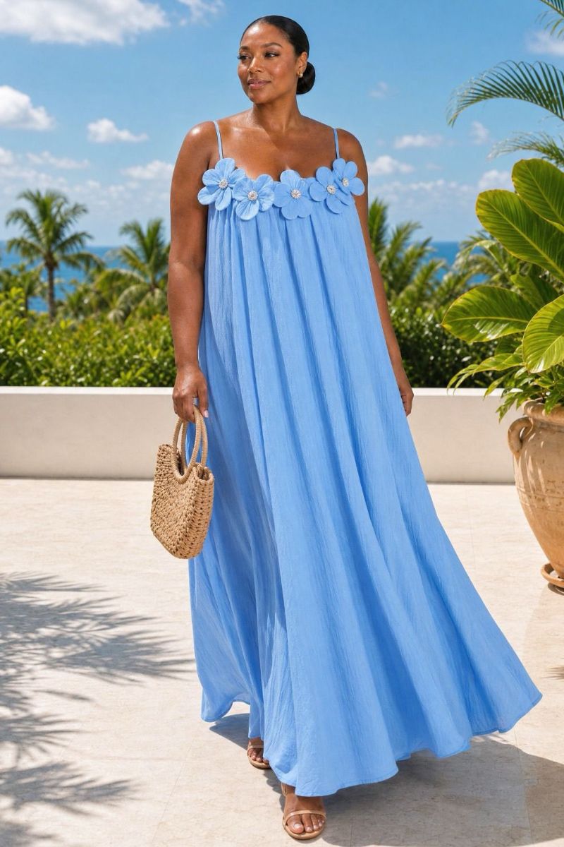 Floral Maxi Dress - Blue