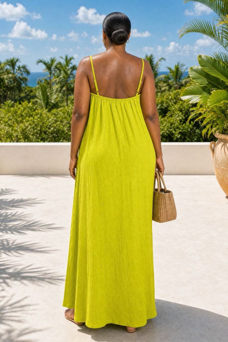 Floral Maxi Dress - Chartreuse