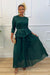 CHICHI PLEATED SKIRT SET WITH BELT (DARK GREEN)