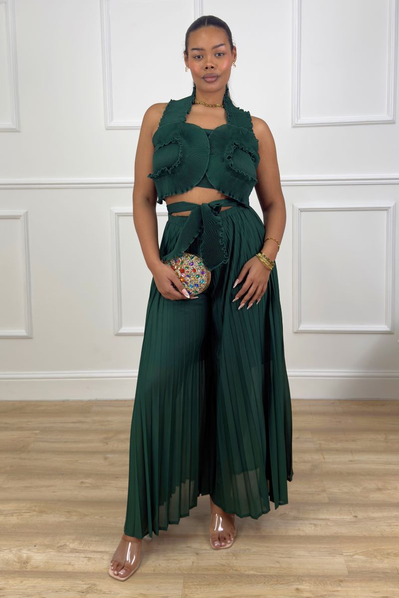 SANDRA PLEATED TROUSERS SET WITH BELT