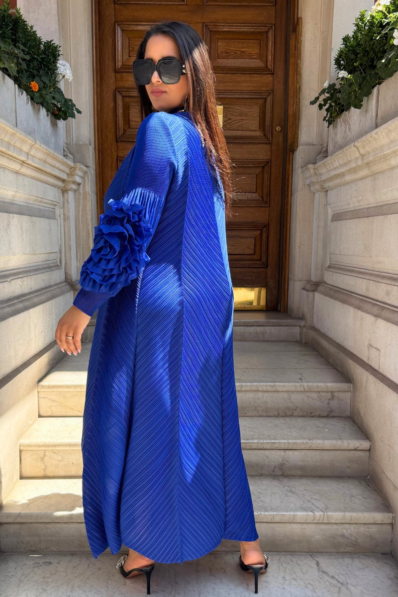 GODDESS PLEATED DRESS - BLUE