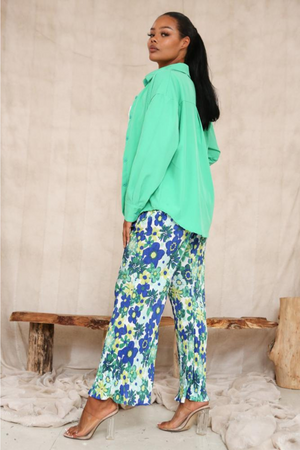 JENNIFER SHIRT AND PLISSE TROUSER 2 PCS SET