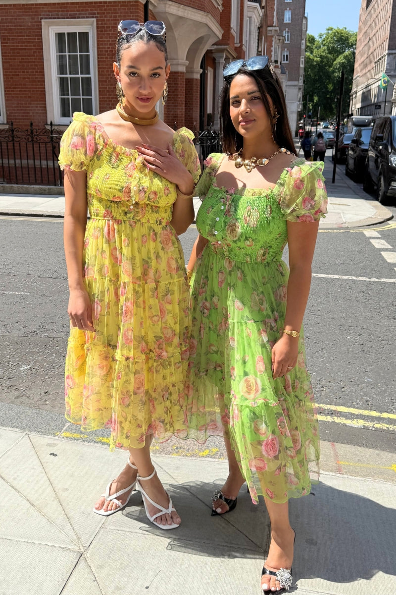 LILY FLORAL DRESS - GREEN