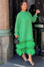 COLETTE FEATHER ADORNED MIDI DRESS
