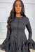 TIMELESS GRACE RUFFLE DRESS - BLACK