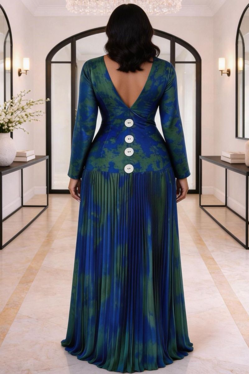Tessy Flowing Maxi Dress - Blue