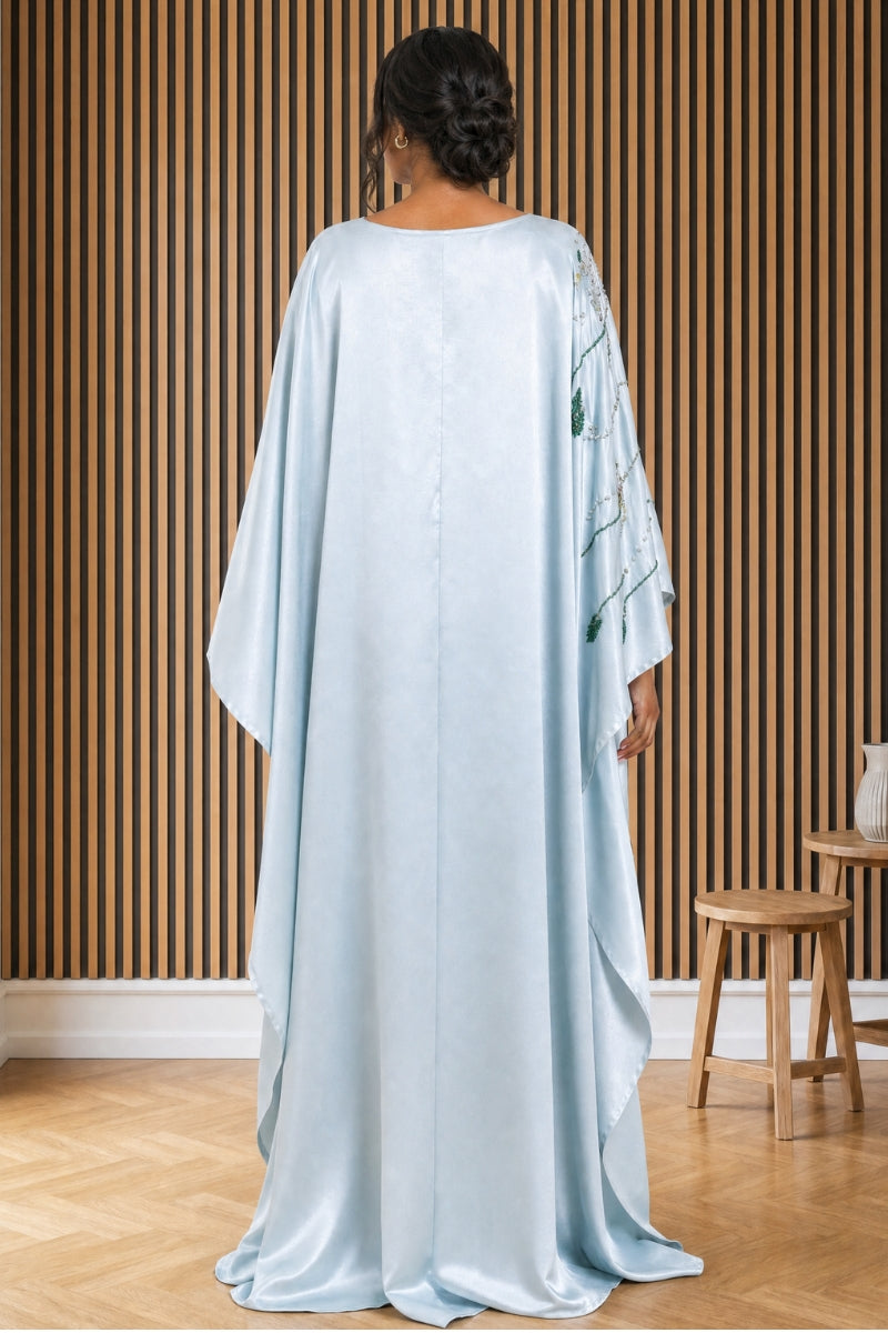 Florenza Beaded Kaftan - Ice Blue