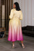 LADY OMBRE FIT & FLARE DRESS - YELLOW/PINK