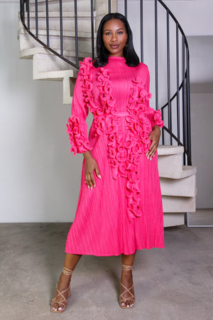 KENYAN PETAL DRESS - PINK