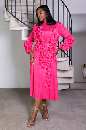 KENYAN PETAL DRESS - PINK