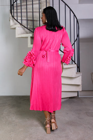 KENYAN PETAL DRESS - PINK