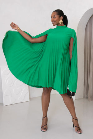 SUMMER BATWING SLEEVES DRESS - GREEN