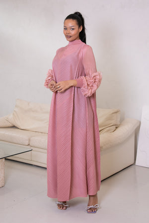 GODDESS PLEATED DRESS - LIGHT PINK