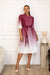 DENIECE PLEATED OMBRE DRESS - WINE