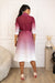 DENIECE PLEATED OMBRE DRESS - WINE