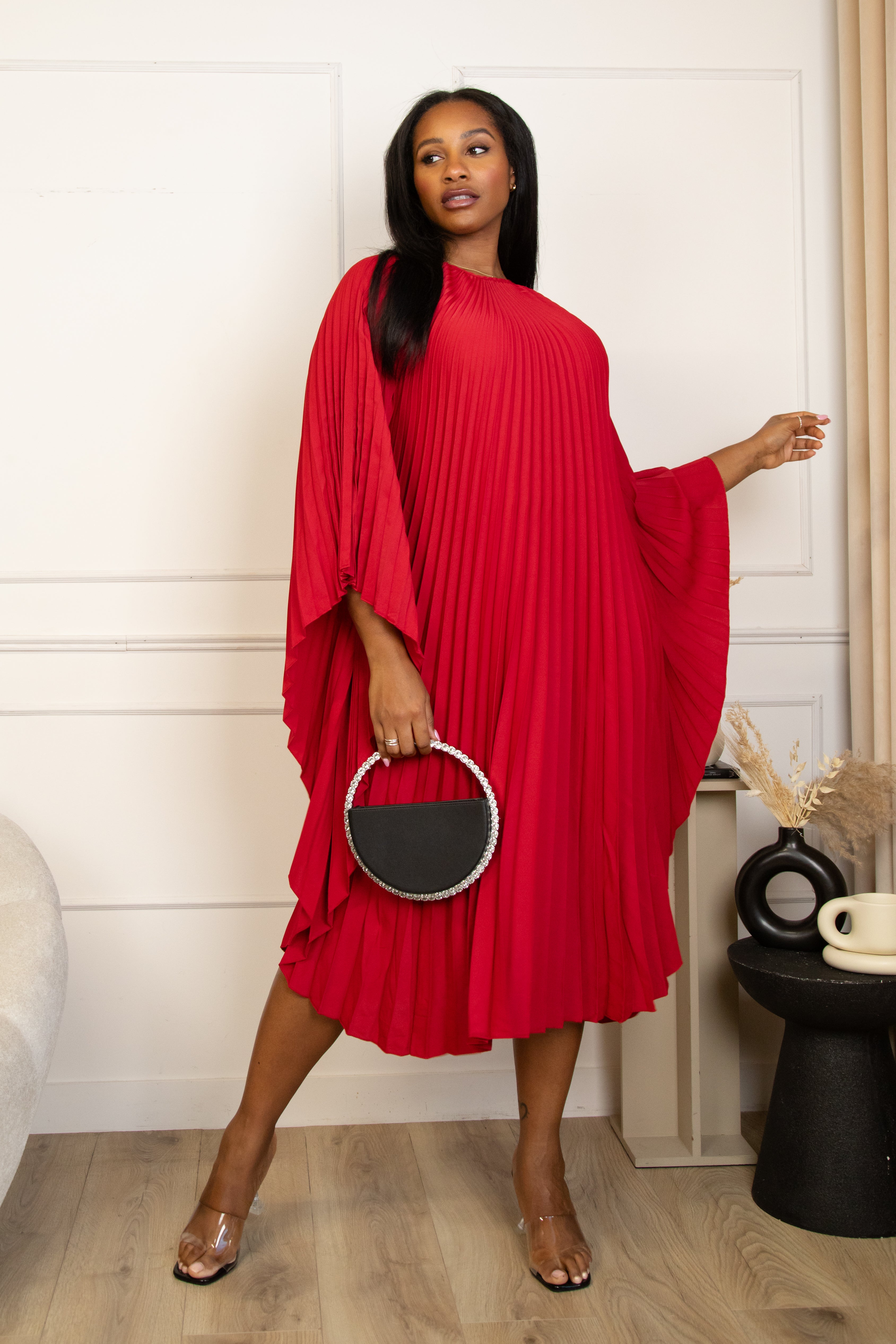 Dara Batwing Dress - Red - FASHIONBYESTHER Dara Batwing Dress - Red - FASHIONBYESTHER