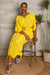 SABRINA LONG RUFFLE DRESS - YELLOW