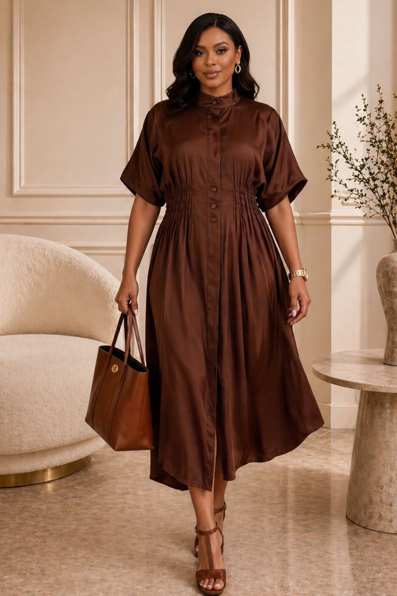 Gabriella Dress - Brown