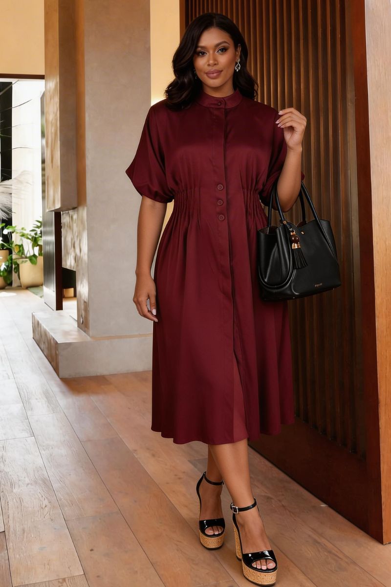 GABRIELLA DRESS - WINE