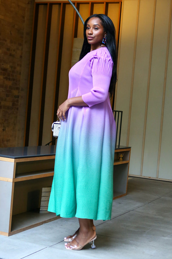 purple and teal dress Oueen Ombre Dress - Purple -Green