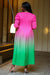 OUEEN OMBRE DRESS - PINK - GREEN