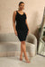 BOSTON RIBBED KNIT DRESS 2 PCS CO-ORDS -BLACK