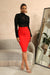 WINNIE BANDAGE SKIRT  - RED