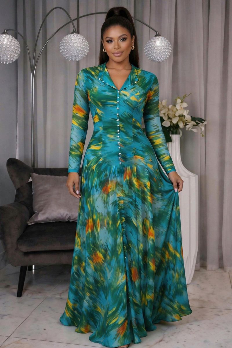 Naomi Elegant Mesh Maxi Dress