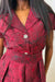 CRIMSON JACQUARD BOW DRESS