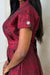 CRIMSON JACQUARD BOW DRESS