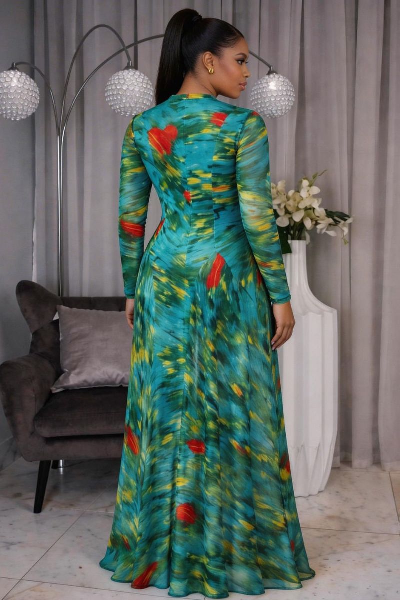 Naomi Elegant Mesh Maxi Dress