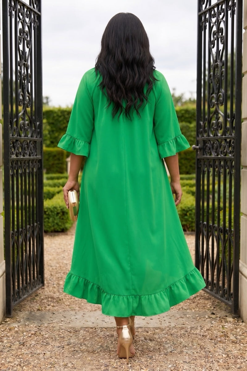 Kelly Green Ruffle Dress