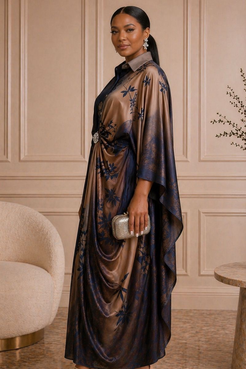Queen Sheeba Draped Kaftan Dress